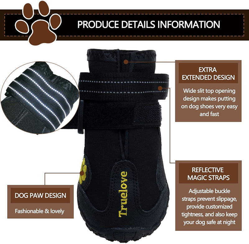 Expawlorer Anti-Slip Dog Shoes Waterproof & Stain Resistant Dog Booties with Reflective Straps for Outdoor Hiking, Black, Size 8: 3.19"x3.03" (L*W) (Pack of 4) Size 8: 3.19"x3.03" (L*W) (Pack of 4) - BeesActive Australia