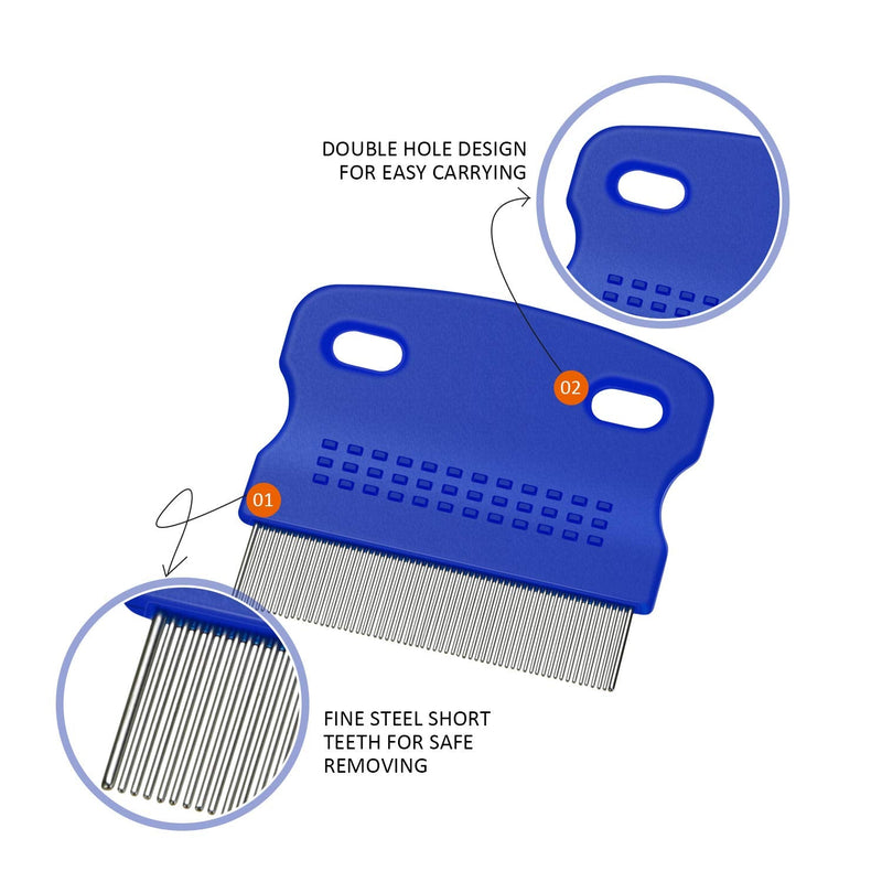 6 Pieces Pet Lice Combs Dog Grooming Flea Comb Cat Tear Stain Comb for Removal Dandruff, Hair Stain, Nit (Pink, Light Blue, Dark Blue, Yellow) Pink, Light Blue, Dark Blue, Yellow - BeesActive Australia