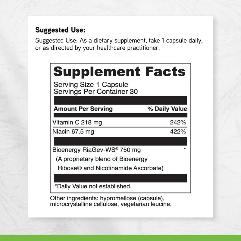 DAVINCI Labs NAD+ Activate - NAD Supplement with Vitamin C & Niacin - Helps Support Brain Health, Cellular Energy & More* - Vegetarian, Gluten-Free & Soy-Free - 30 Capsules