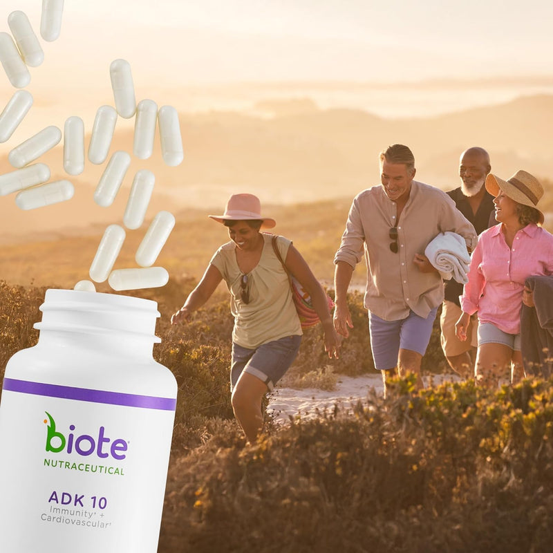 Biote Nutraceuticals - ADK 10 - Immunity + Cardiovascular (90 Capsules) 90 Count (Pack of 1)