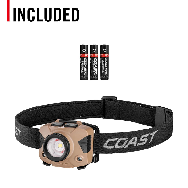 Coast FLX7 700 Lumen LED Headlamp with Twist Focus, 3 x AAA Alkaline Batteries Included