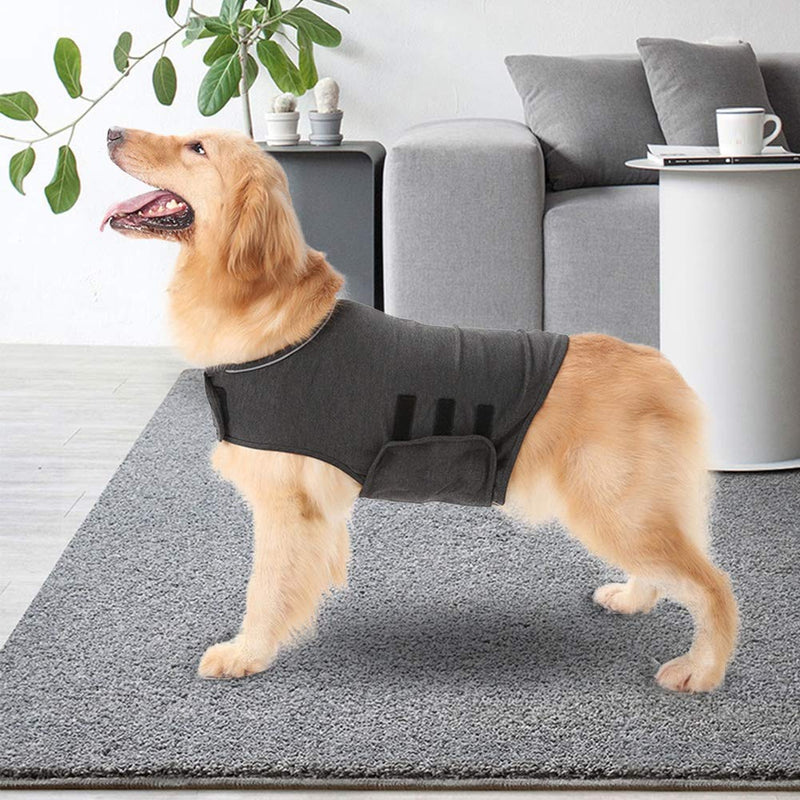 Crazy Dark ThunderShirt Stress Dog ThunderShirt, Keep Calm Gray Pet Anti-Anxiety Jacket, Cats for Pet Puppy Small Dogs(L) L - BeesActive Australia