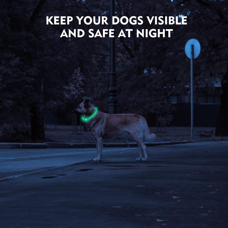 LED Dog Collar, Rechargeable Light Up Dog Collars,IP67 Waterproof Dog Lights for Night Walking，Adjustable, Reusable Safety Necklace for Small Medium Large Dogs(Blue) Blue - BeesActive Australia