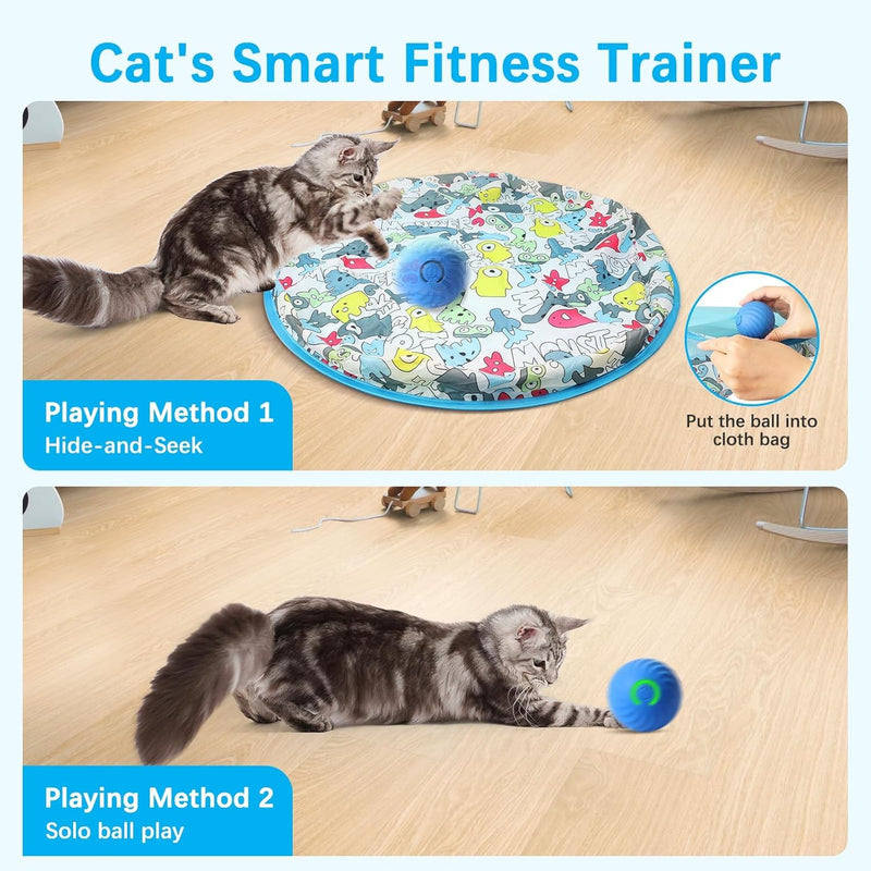 Zelikovitz Interactive Cat Toys Ball Rolling in The Pouch, Automatic Motion Activated Moving Ball Hide and Seek Game for Indoor Exercise Kicker - BeesActive Australia
