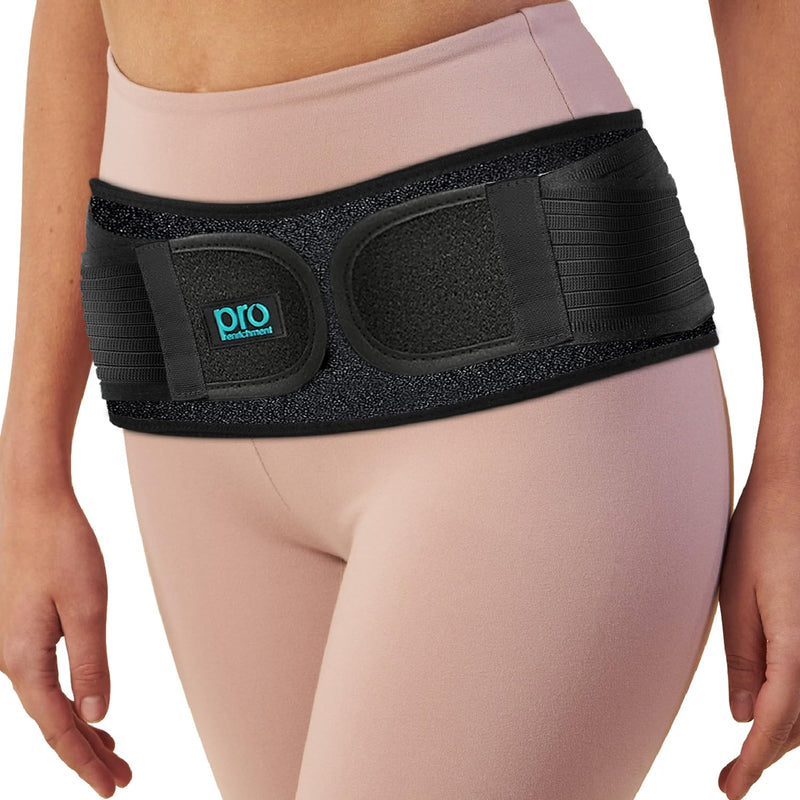 Sacroiliac Hip SI Belt for Women and Men That Alleviates Sciatic, Pelvic, Lower Back, Leg and Sacral Nerve Pain Caused by Si Joint Dysfunction| USA Patented - Hip Brace Support (Regular/Black) Black Regular (Hip Size 30" - 45”)