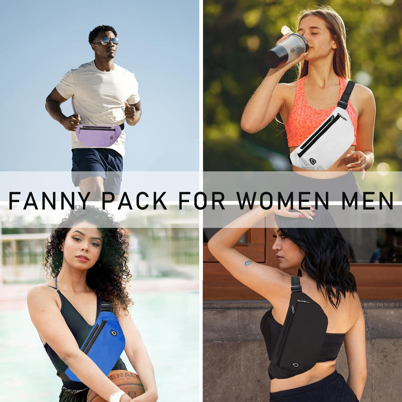 Fanny Pack for Women Men,Crossbody Fanny Pack Water Resistant Sports Waist Bag Pack, Belt Bag for Travel Hiking Running 2pack-black/orange