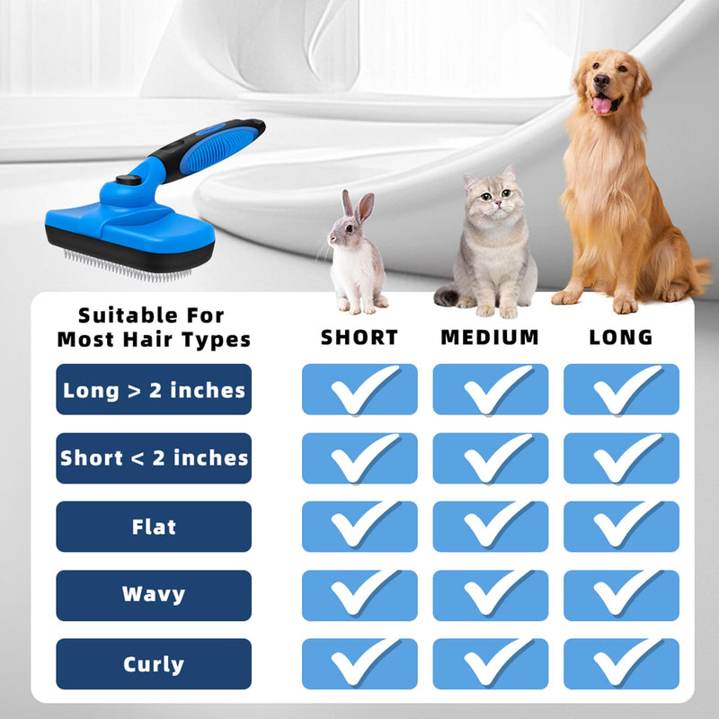 Self Cleaning Slicker Brush for Dogs & Cats，Dog brush for shedding，Cat grooming supplies，Dog brush for long haired dogs，Short-haired dog brush,Dog hair brush,Pet brush - BeesActive Australia
