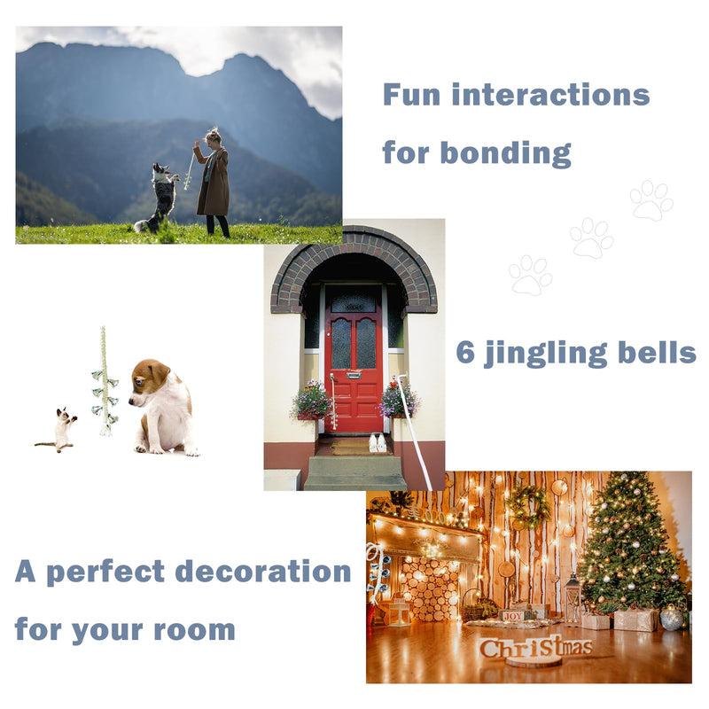 Dog Bell for Door Potty Training | Hanging Doorbells | Puppies to Ring to Go Outside | Set of 2 Adjustable Length with 6 Extra-Loud Jingle Bells | Quality Handmade Braided Rope (Silver) Silver - BeesActive Australia