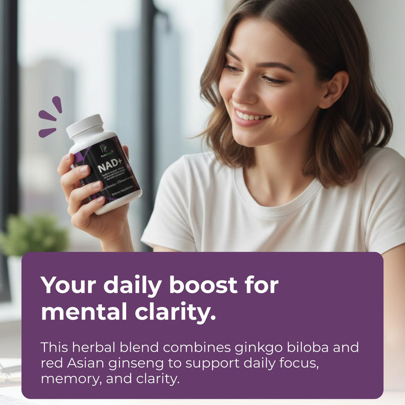 NAD+ Booster Supplement 710mg - Nicotinamide Riboside with Resveratrol & Quercetin - Anti-Aging & Energy Support - 60 Vegetarian Capsules