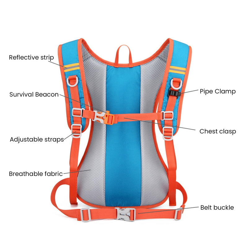 12L Hydration Backpack for Women and Men- Lightweight Hydration Pack with 2L Water Bladder, Water Pack for Hiking,Cycling,Rave and Running, Adjustable Chest Straps and Reflective Purple 12L