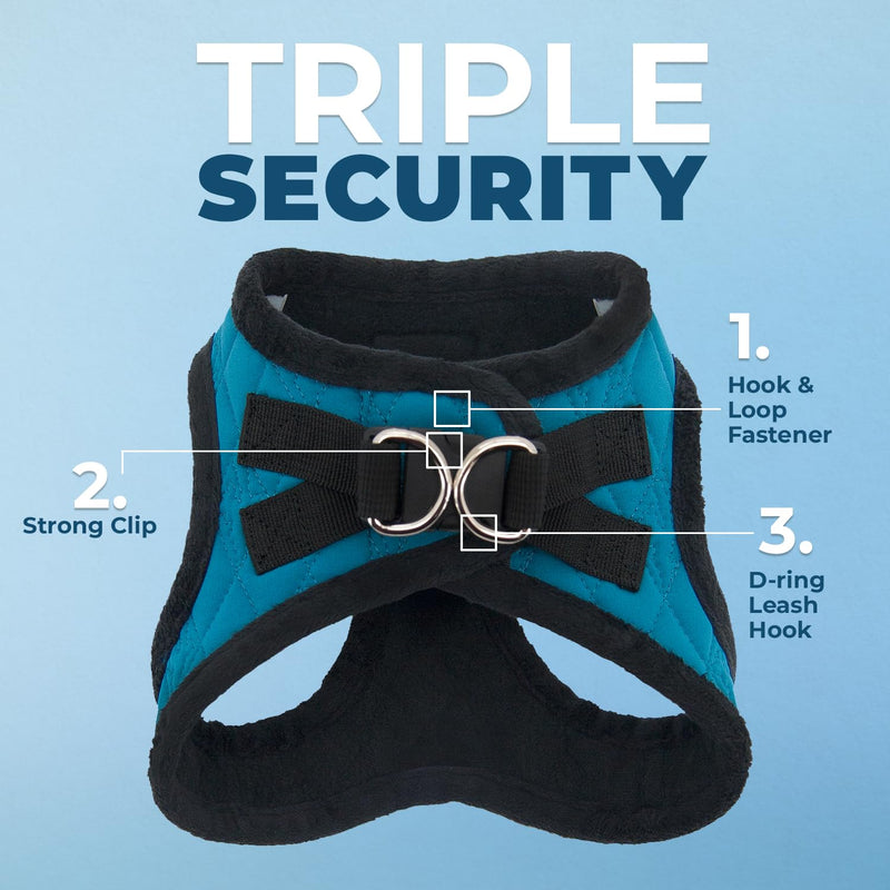 Voyager Step-In Plush Dog Harness – Soft Plush, Step In Vest Harness for Small and Medium Dogs by Best Pet Supplies - Harness (Turquoise Plush), L (Chest: 18 - 20.5") Harness (Turquoise Plush) L (Chest: 18 - 20.5") - BeesActive Australia