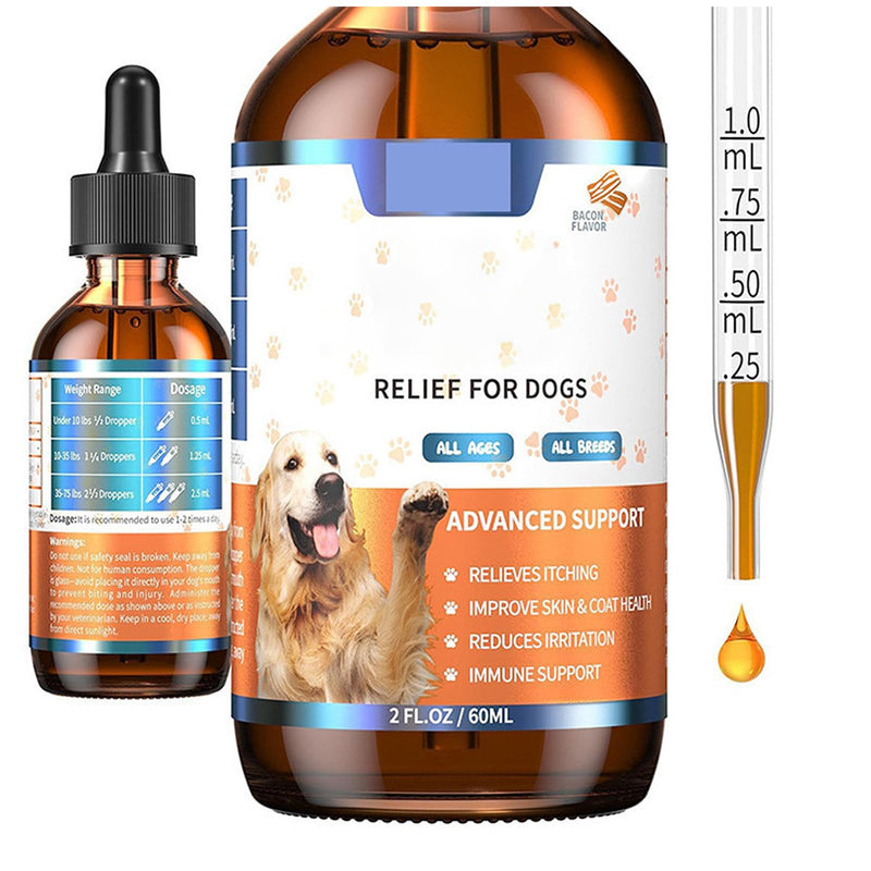 Pet Immune Support for Reducing Irritation, Gentle Critical Immune Defense for Cats & Dogs with Improve Skin and Coat Health, Easy Feeding Animal Essentials Drops - 2 FL.OZ [60ml] 1 Pack[60 ml]