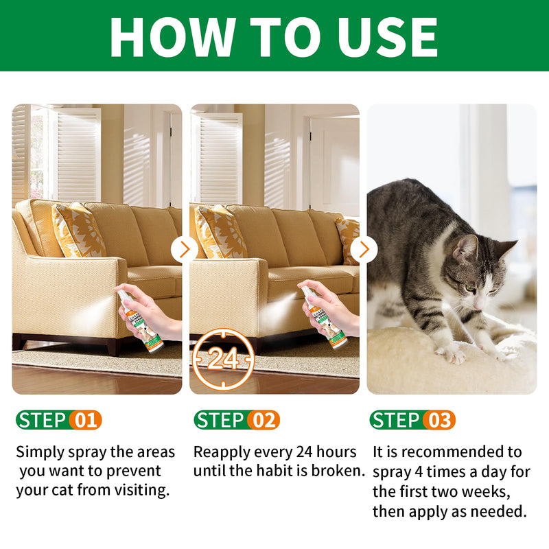 Cat Repellents Sprays,240ML,Anti Pee & Anti Scratch Furniture & Anti Scratching Plants,Suit for Indoor & Outdoor,Establish Boundaries & Keep Cat Off,Safe for Children & Plant - BeesActive Australia