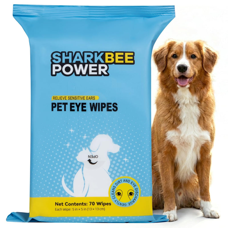 Bamboo Pet Eye Wipes for Dogs & Cats, Remove Tear Stains & Discharge, Daily Eye Cleaning for Clear & Bright Eyes (70) 70