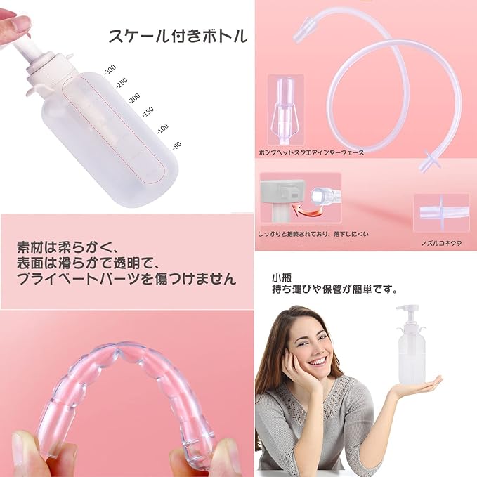Enema Enema Intestinal Cleaner, Enema Syringe, Clean Shower, Multi-Purpose Washer, Manual Pump, Unisex, Direct Managed by Manufacturer, 1 23.6 inches (60 cm) Tube, 3 Replacement Nozzles, 1 Dust Cover - BeesActive Australia