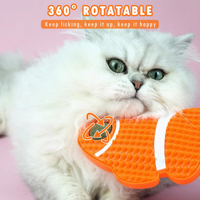 Aerbee 2 Pack Cat Toys Self-Grooming Cat Brush with 2 Catnip Balls & 2 Gall Fruit, Cat Self Grooming with Catnip Toys, Cat Face Scratchers, Cat self Groomer for Indoor Cats, Cat Corner Brush Wall - BeesActive Australia