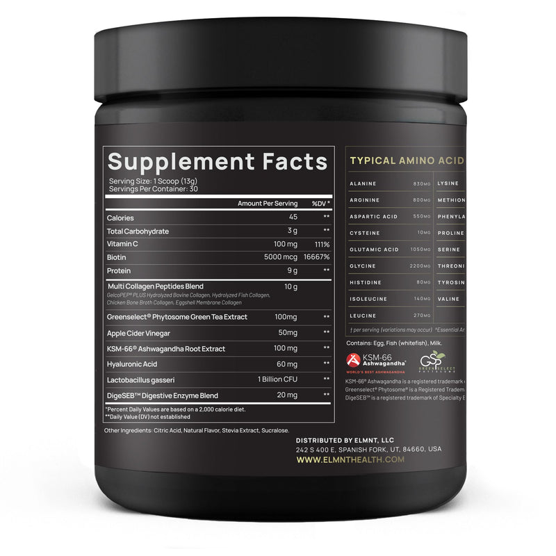 ELMNT Super Collagen Burn for Women w. Probiotics, Hyaluronic Acid, Apple C Vinegar, KSM66, Biotin+ Premium Colageno Multi Collagen Protein Powder for Weight Loss, Fat Burner, Hair, Skin+ (R-Lemonade) Raspberry Lemonade - BeesActive Australia