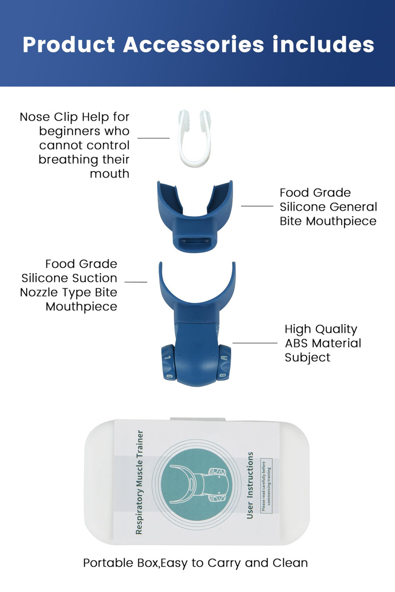 Breathing Exercise Device,Breathers Trainers Exerciser with Adjustable Inspiratory/Expiratory Vibration Fitness for Wellness Blue - BeesActive Australia