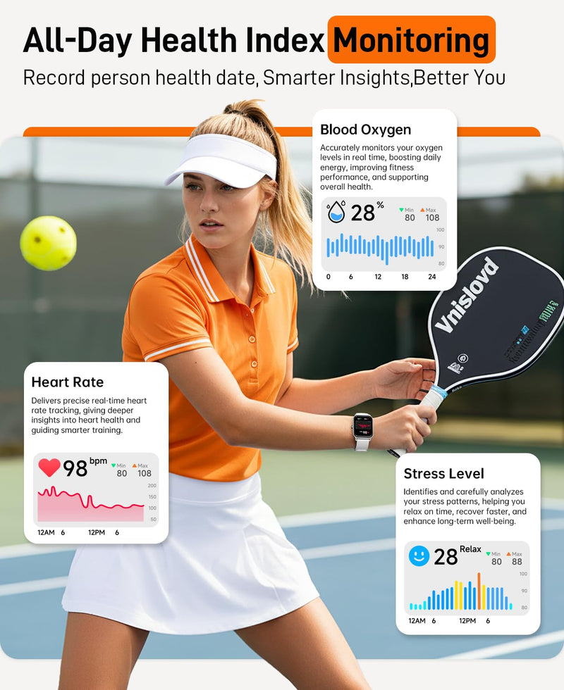 Smart Watches for Women Men, 2026 Smartwatch 1.85''Alexa Fitness Tracker Smart Watch Compatible for Android iPhone with Bluetooth Call (Answer/Make), 3ATM Waterproof Heart Rate/Sleep/SpO2 Monitor 120+ White - BeesActive Australia