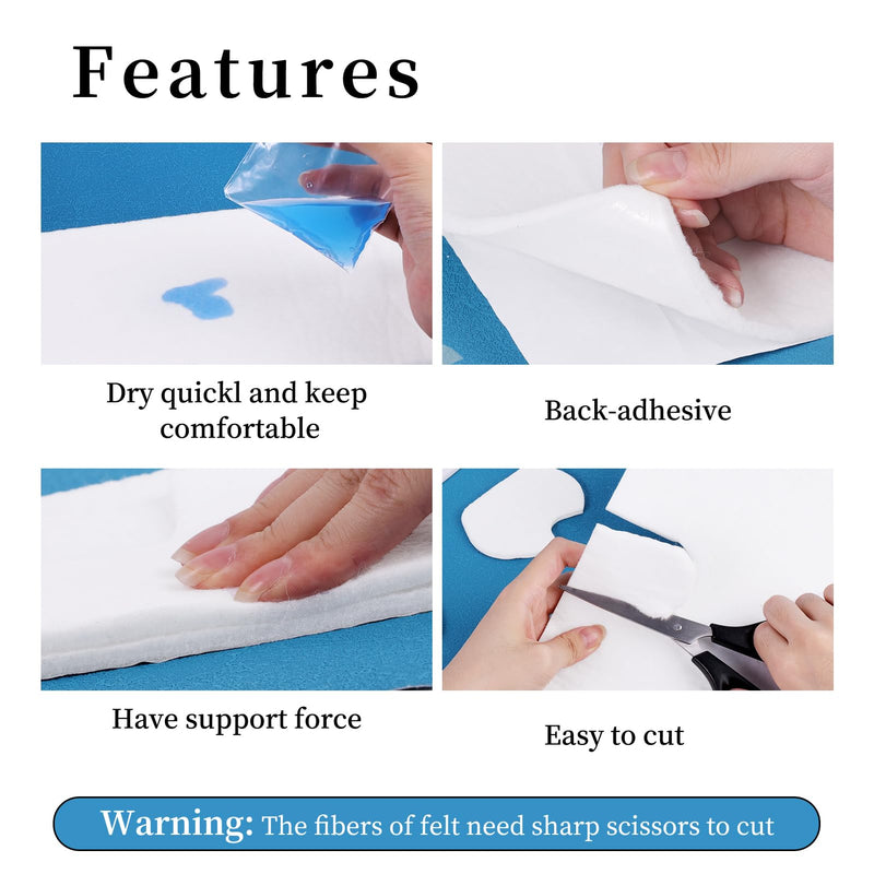 Pllieay Felt Rolls with Adhesive Backing, Orthopedic Felt Roll 1/4" Thick 6" x1.1yd Quality Rayon Blend for Provide Cushioning and Support in Pain Foot 1/4" Thick x 6" x1.1yd