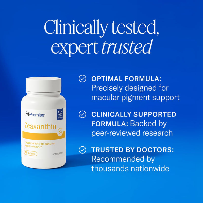 EyePromise Zeaxanthin Eye Health Supplements - 60 Softgels, 60-Day Supply | Eye Vitamins with 10 mg Zeaxanthin to Support Long-Term Vision Health (Packaging May Vary)