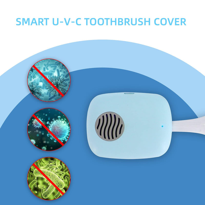 Mini Travel Toothbrush Cover with Air Drying Device, Toothbrush Travel Case with Cleaning Light, Rechargeable Portable Toothbrush Container Toothbrush Holder -Blue - BeesActive Australia