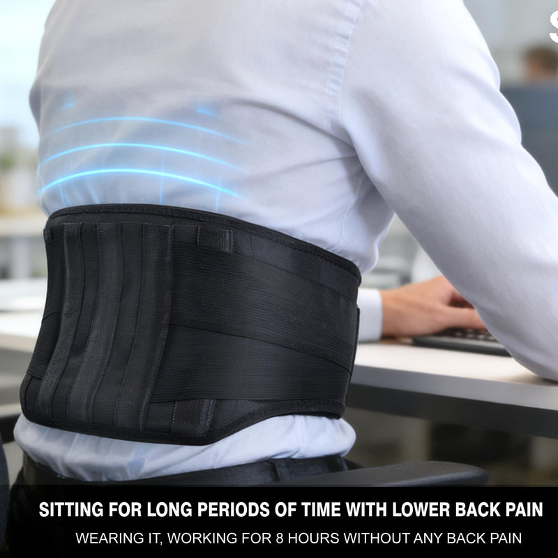 Back Brace for Lower Back Pain & Sciatica Relief - Heavy Duty Lumbar Support Belt with 5 Reinforced Stays for Herniated Disc, Arthritis, Work & Lifting - Men & Women (45-50.9“ X-Large)