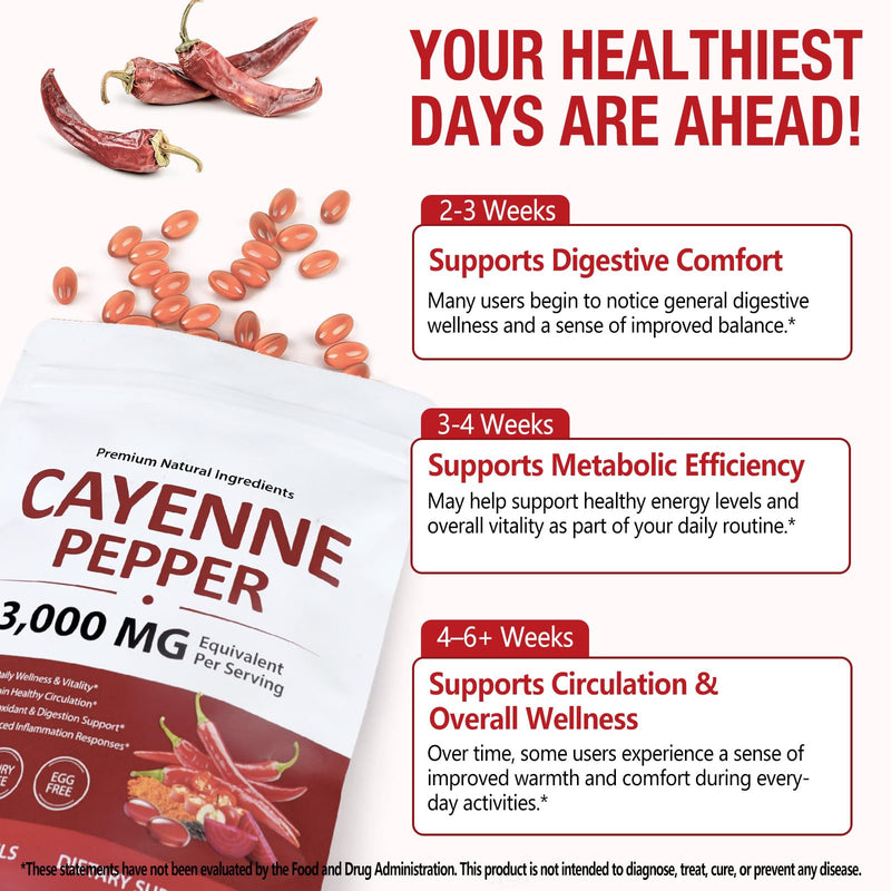 Cayenne Pepper Softgels with Beetroot Extract, Turmeric Curcumin & Hawthorn – Enhanced with Vitamins D3, K2 & E – Supports Heart Health, Circulation & Leg Vein Wellness – 240 Easy-to-Take Capsules 240 Count (Pack of 1)