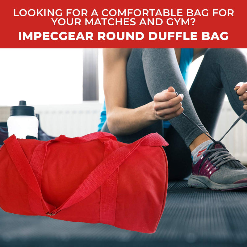 Impecgear Round Duffel Team Sports Equipment Bags, Travel Gym Fitness Bag. Red - BeesActive Australia