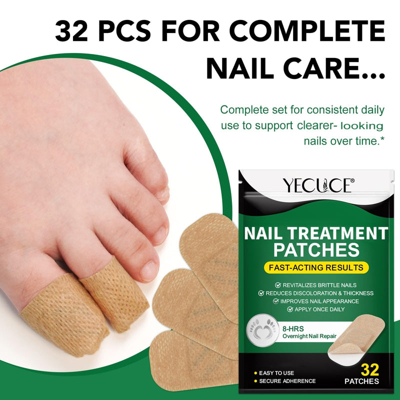 Toenail Treatment Extra Strength - 32 Pcs Nighttime Nail Patches for Toenails - Toe Nail Treatments for Nails Repair & Care - Easy to Use - BeesActive Australia