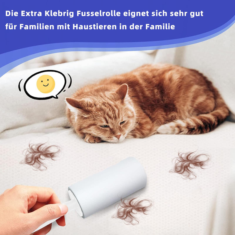 Lint roller 7 rolls with 1 dispenser, 420 sheets of extra sticky lint roller, sticky lint roller for clothing, extra sticky lint roller, lint roller for animal hair, for clothing, hair, cat hair, dog hair, 8 pack - BeesActive Australia