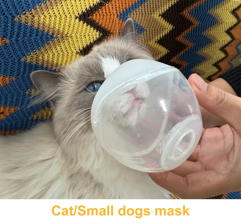 Cat Nebulizer Cup and Inhaler Mask for Cats, White, Pet Oxygen Mask for Cats, Puppies and Small Dogs (S) S - BeesActive Australia