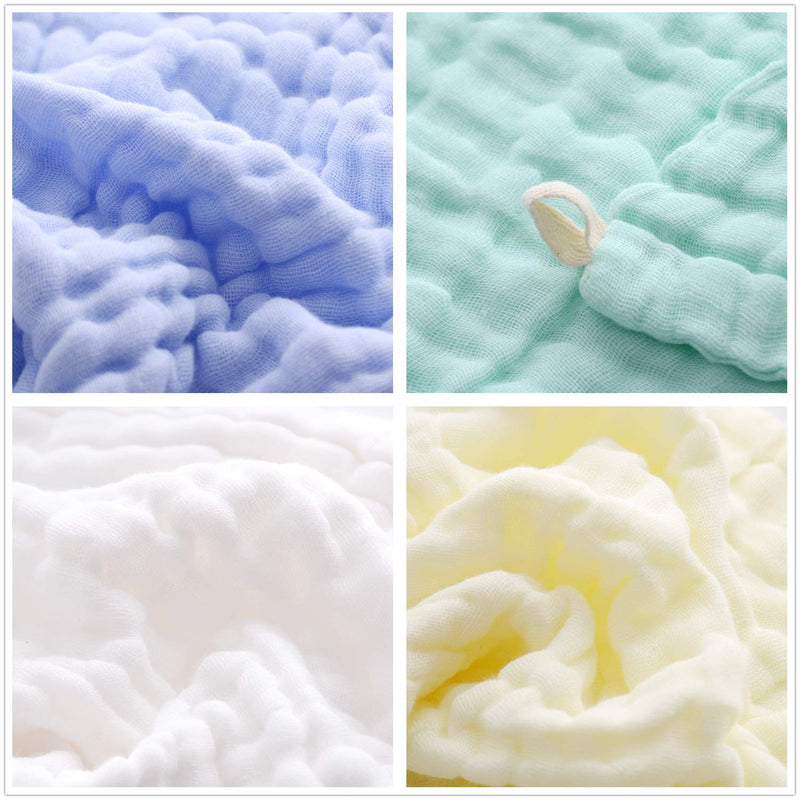 MUKIN Baby Washcloths - Natural Cotton Baby Wipes - Soft Newborn Face Towel and Washcloth for Sensitive Skin, Registry as Shower, 5 Pack 12x12 inches - BeesActive Australia
