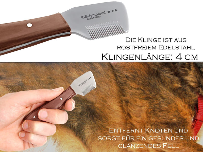 Trimming knife set for dogs and cats with super fine and super coarse teeth, 2-piece grooming comb for dog fur, undercoat, fur knife, dog scissors, stainless steel knife - BeesActive Australia