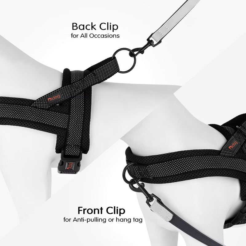 Didog No Pull Dog Harness with Breathable Mesh Padded, Full Reflective & Quick Fit Adjustable Vest Harness, Easy for Training Walking for Small & Medium and Large Dogs (Black, M) M:chest 21-26" Black - BeesActive Australia