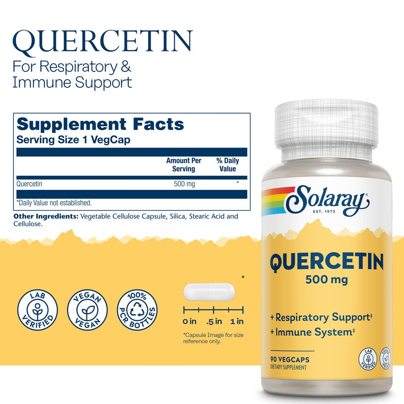 SOLARAY, Quercetin, 500 mg, 90 VegCaps