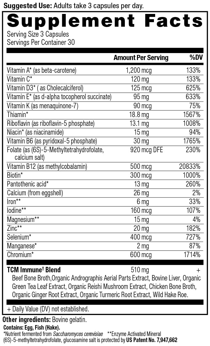 Ancient Nutrition Immune Support Multivitamin, Vitamin D & C, Turmeric