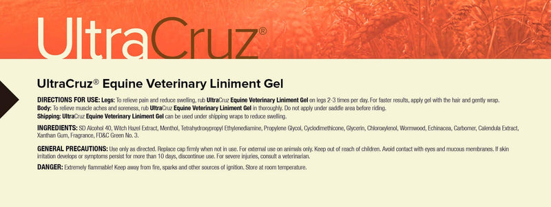 UltraCruz Veterinary Liniment Gel for Horses, 32 oz - BeesActive Australia