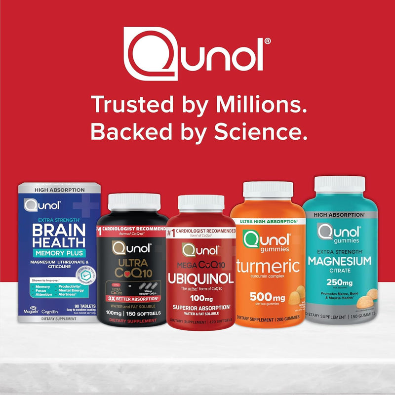 Qunol Mega Ubiquinol CoQ10 100mg, Superior Absorption, 240 Softgels | #1 Cardiologist Recommended Supplement for Heart Health, Coenzyme Q10 Supplement to support Vascular Health & Cellular Energy 120 Count (Pack of 2)
