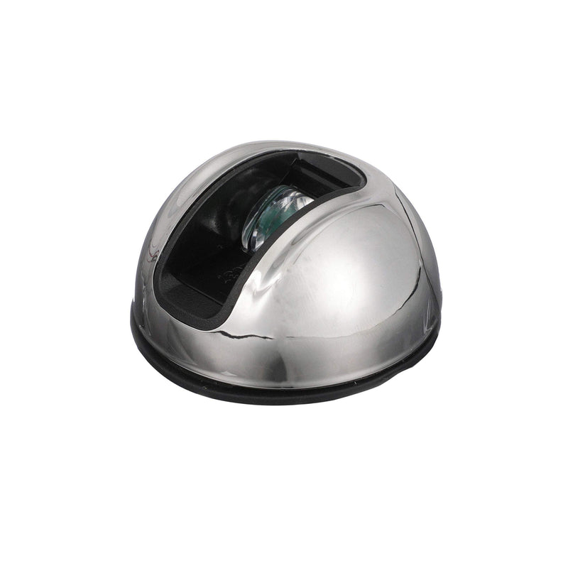 Attwood NV3012SSG-7 LightArmor™ 2-Mile Vertical Surface Mount Navigation Light, Green LED Lighting, Round Stainless Housing Green (Starboard) One size Vertical Mount - Stainless Steel