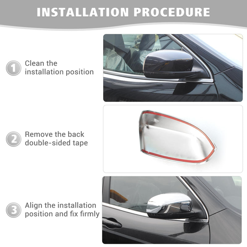 Jimen Compatible with Jeep Cherokee 2014-2023 / Jeep Compass 2017-2023, Side Door Rearview Mirror Cover Trim (Chrome) Chrome - BeesActive Australia