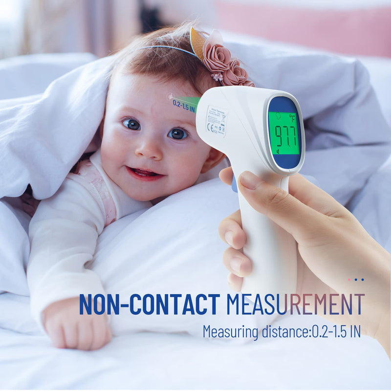 Forehead Thermometer for Adults and Kids, Digital Baby Thermometer with Fever Alarm, Fast Accurate Results, Home Medical & Nurse Essentials White