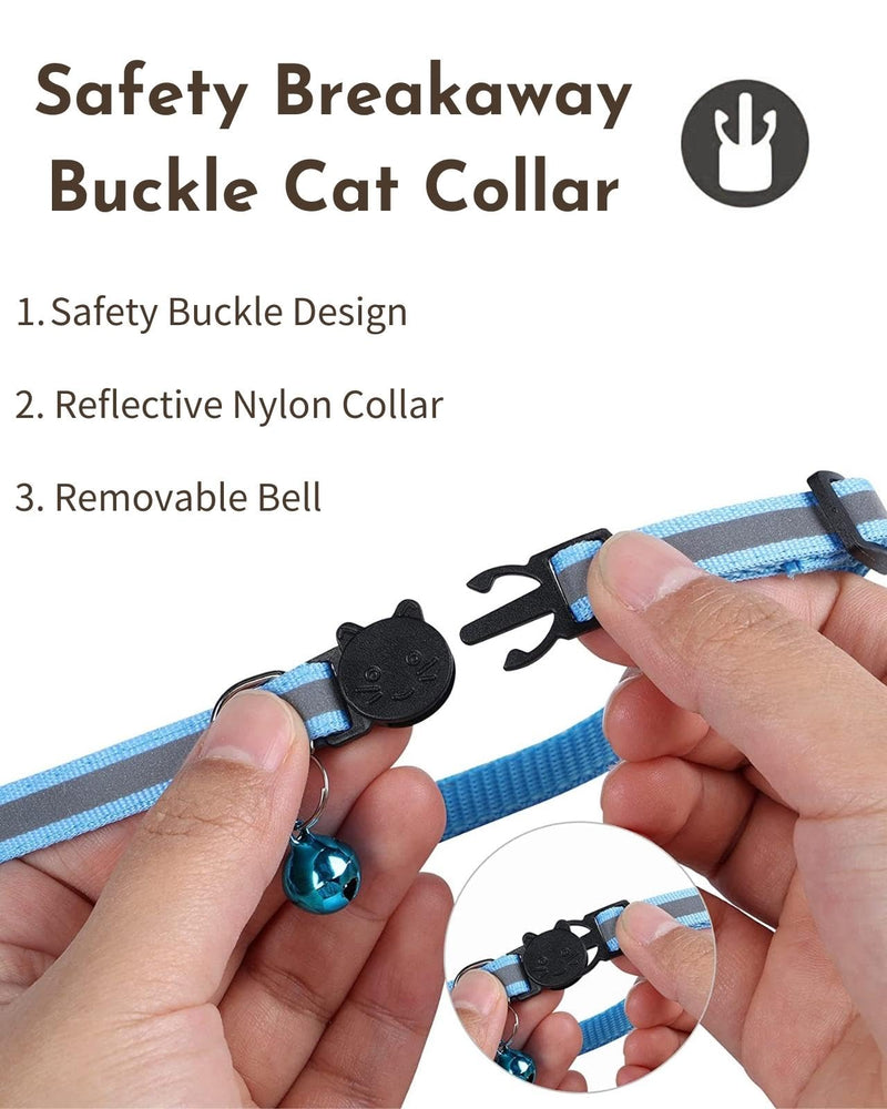 Airtag Cat Collar, Reflective AirTag Cat Collar with AirTag Holder and Bell, GPS Lightweight Tracker Cat Collars, Cat AirTag Collar with Breakaway Safety Buckle (Black) Black - BeesActive Australia