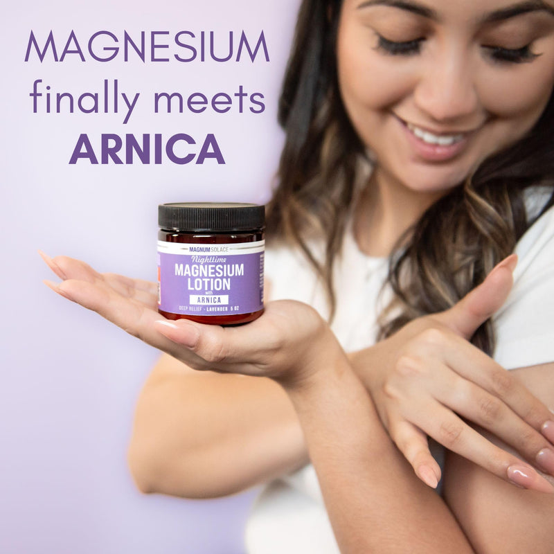 Magnum Solace Nighttime Magnesium Lotion with Arnica – Highly Concentrated Magnesium for Muscles & Joints – Apply to Legs or Feet Before Bed – Skin-Friendly - BeesActive Australia