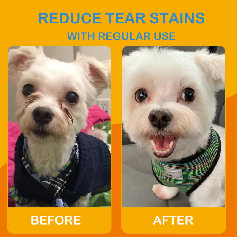 220 Dog Eye Wipes Biodegradable textured pre-soaked Dog Wipes - Hypoallergenic Cleaning For Dogs and Cats - Jojoba Oi Remove Tear Stains, Dog Eye Crust & Eye Discharge 220 PCS Pet Eye Wipes