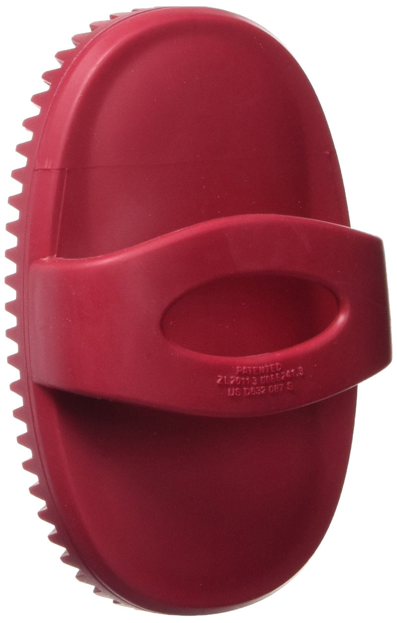 LeSalon Essentials rubber curry comb with 3 oval teeth, for dogs, 1 piece (pack of 1) red / gray - BeesActive Australia