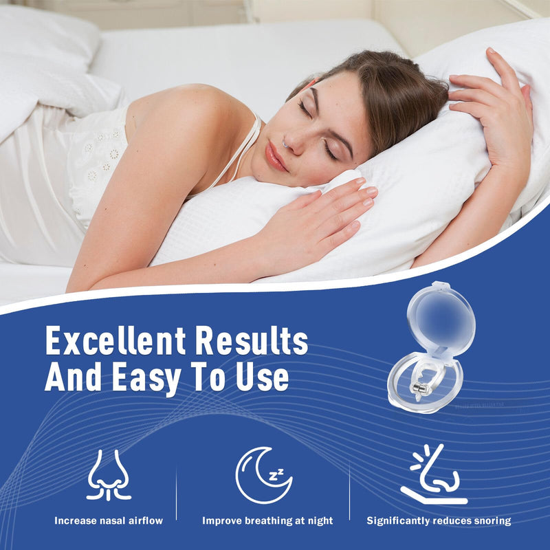 Anti Snoring Devices, Snore Stopper with Adjustable Magnet, Silicone Nose Clip Stop Snoring, Effective to Relieve Snoring, Snoring Solution for Comfortable and Quieter Sleep, Clear, M 1