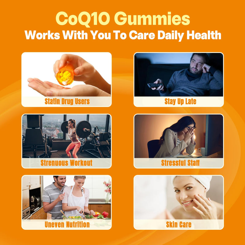 Sugar-Free CoQ10-250mg Filled Gummies Plus Omega-3, Zinc & B3, 2-Pack | 5x Absorption, Coenzyme Q10 Supplements for Hear-t Health, Cellular Energy & Antioxidant Support, 250mg CoQ10 per Gummy 60 Count (Pack of 2)