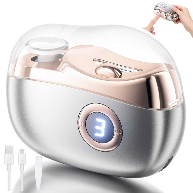 Electric Nail Clippers, 2 in1 Smart Toenail Clippers with File&Nail Trimmer, Polishing for Fingers and Toes, Rechargeable Fingernail Grinder with 3 Speeds for Senior Adults Caregivers, SpaceGray