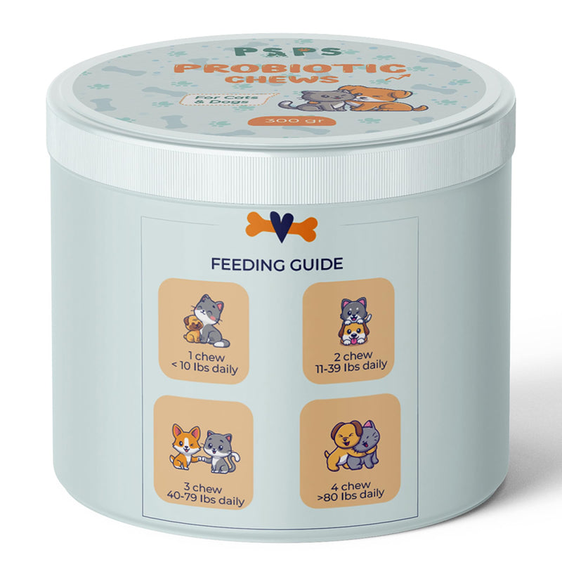 Dogs & Cats Probiotic Supplement with Bacillus Coagulans & Subtilis and Saccharomyces Boulardii – Supports Gut Health, Reduces Diarrhea, Bad Breath & Boosts Immunity - 0.66 lbs - BeesActive Australia